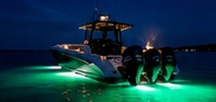 Green underwater boat lighting